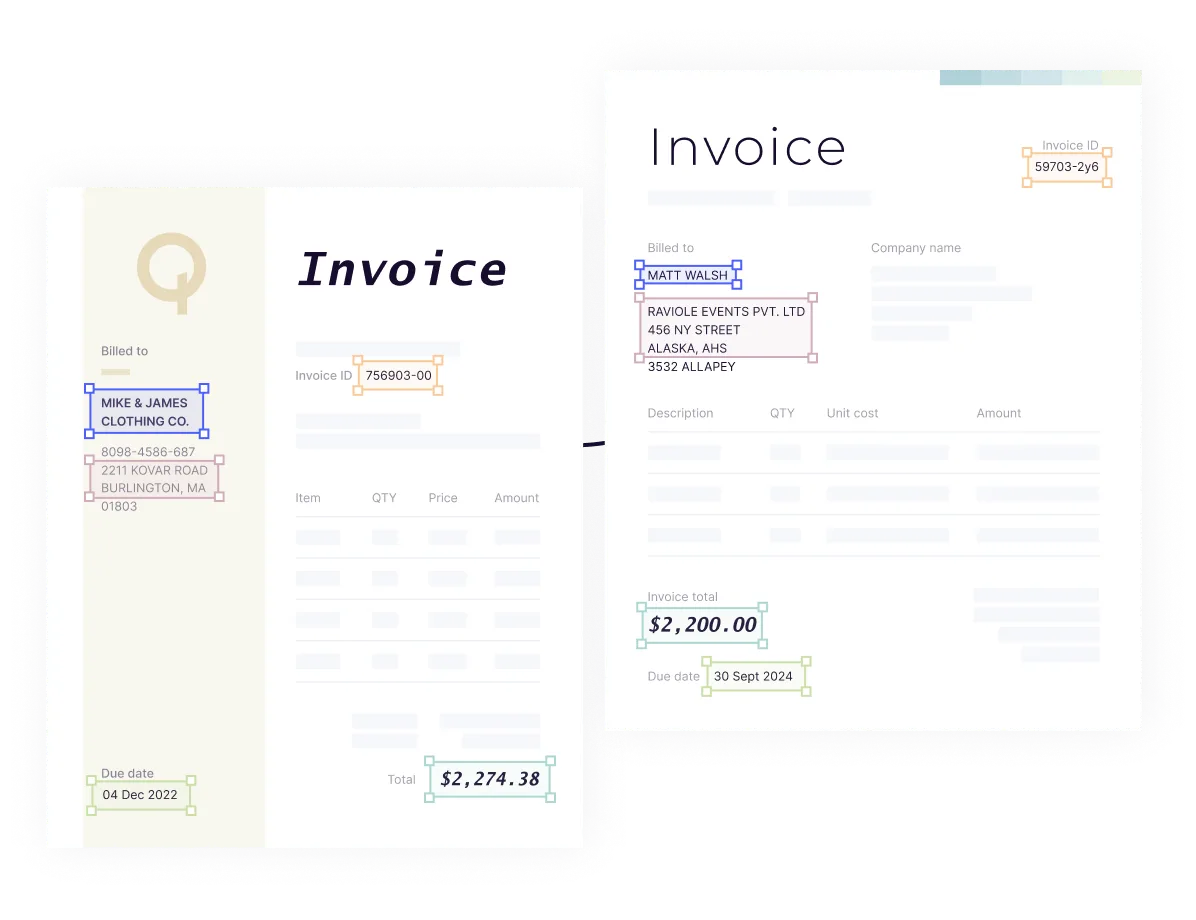Processing different types of Invoices