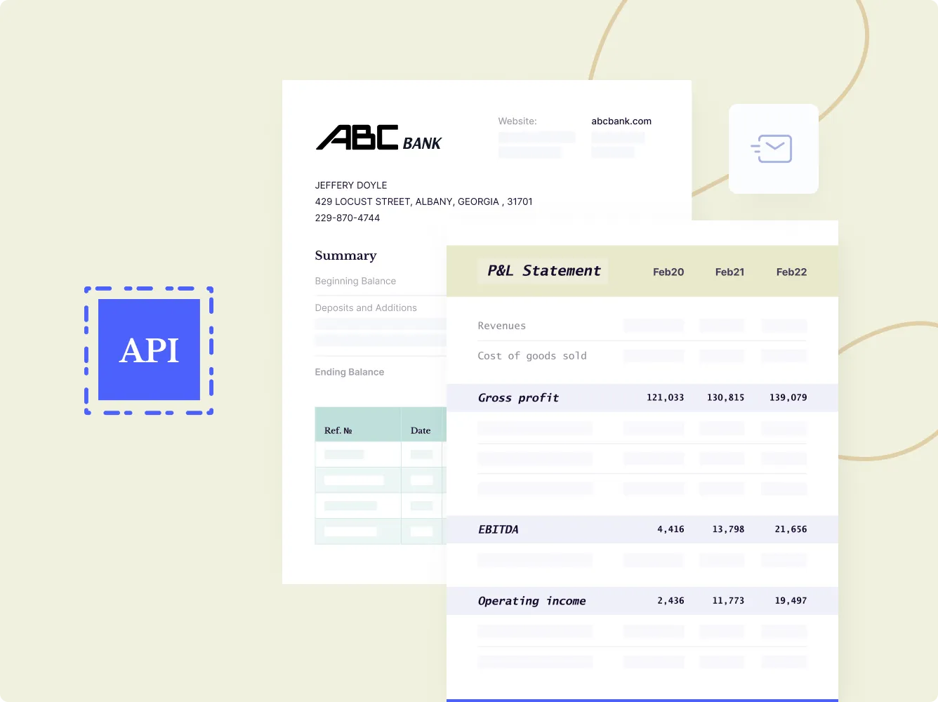Import financial statements via email