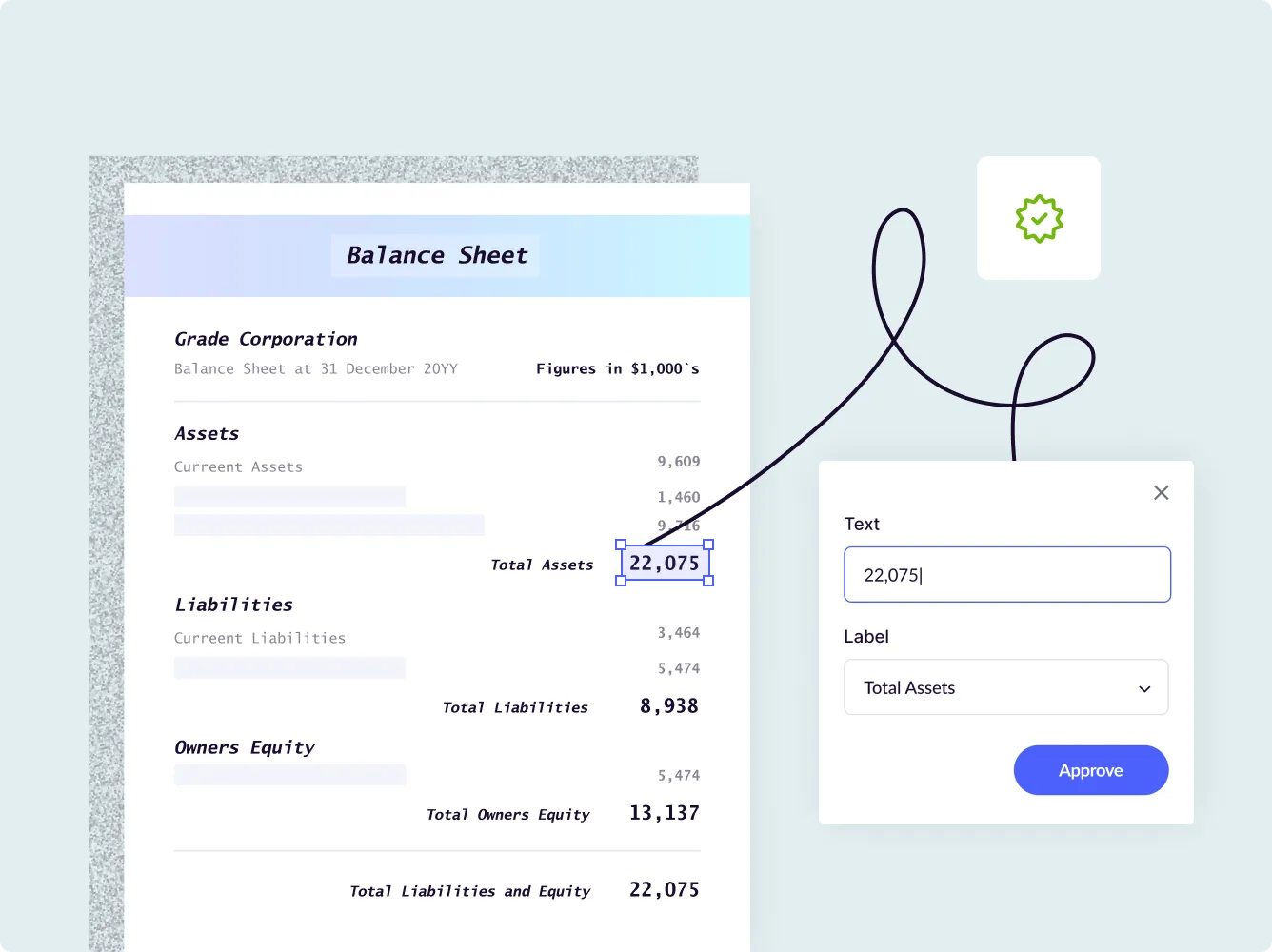 Import accurate data from balance sheets