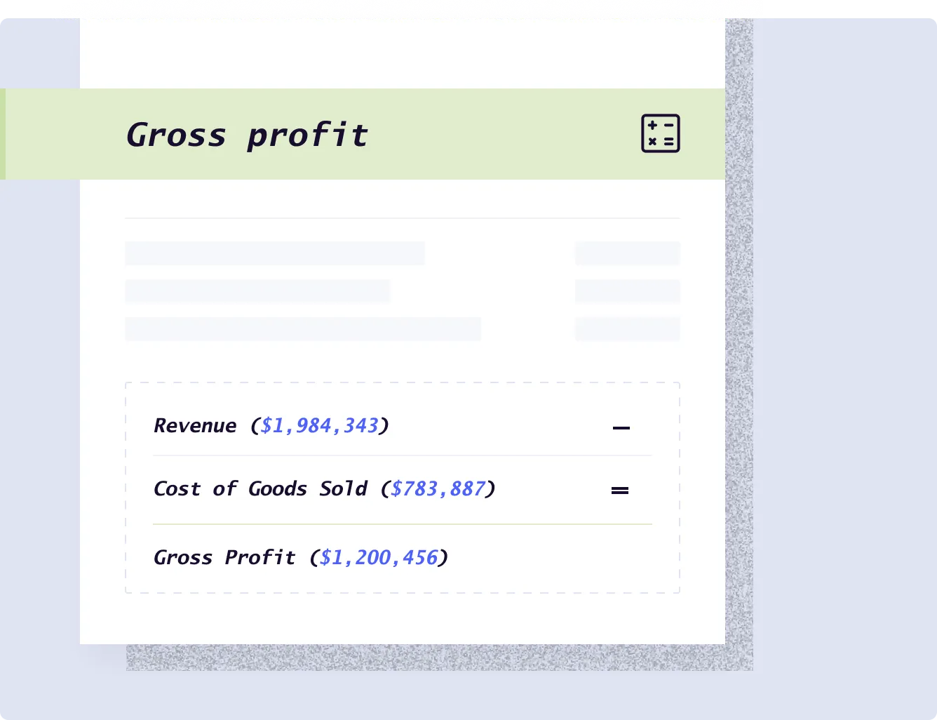 Automatic Calculation of Gross Profits