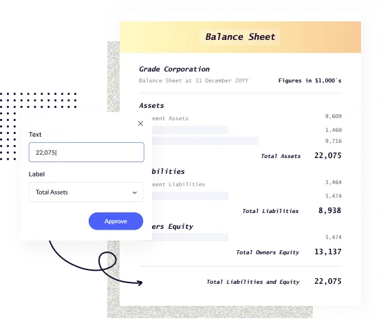 Intelligent data extraction from balance sheets