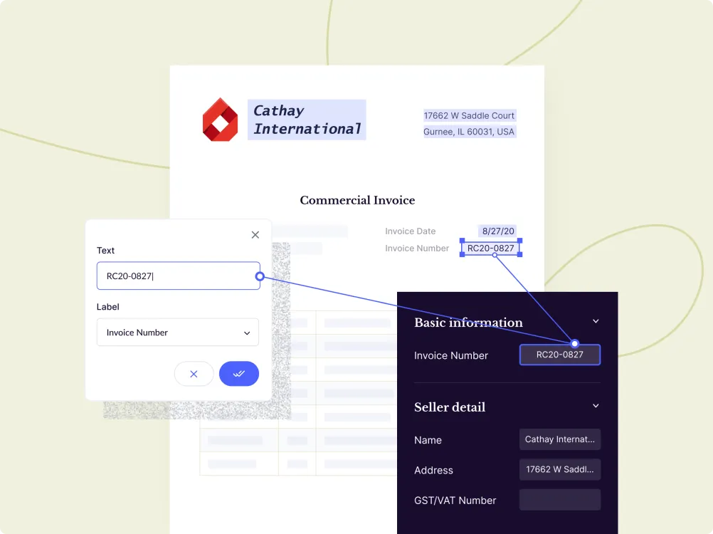 Extract data from various documents