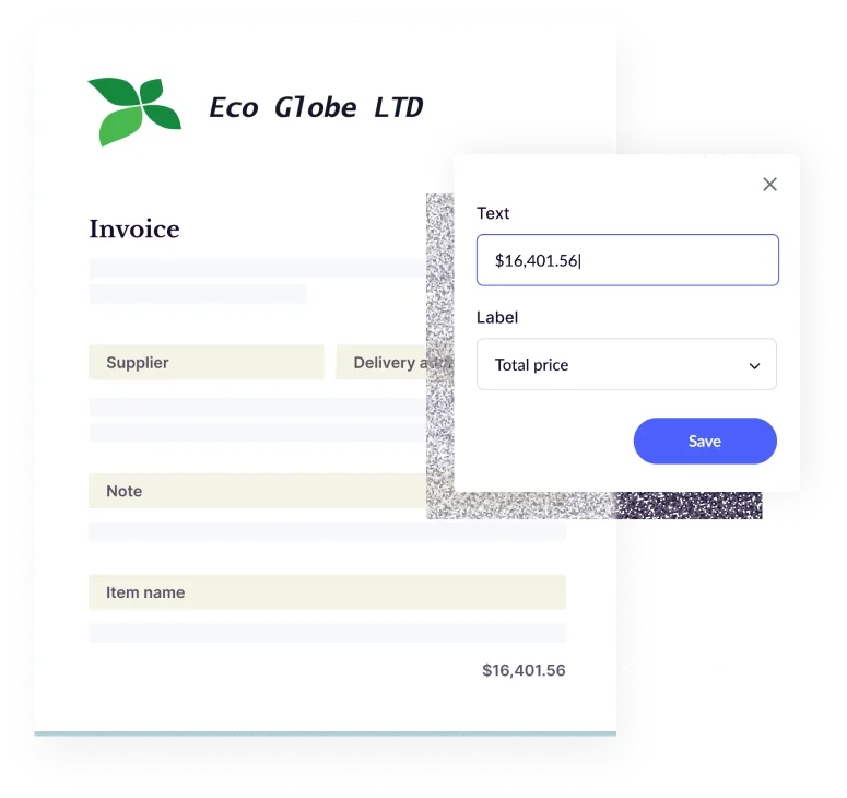 Text Extraction from Invoice