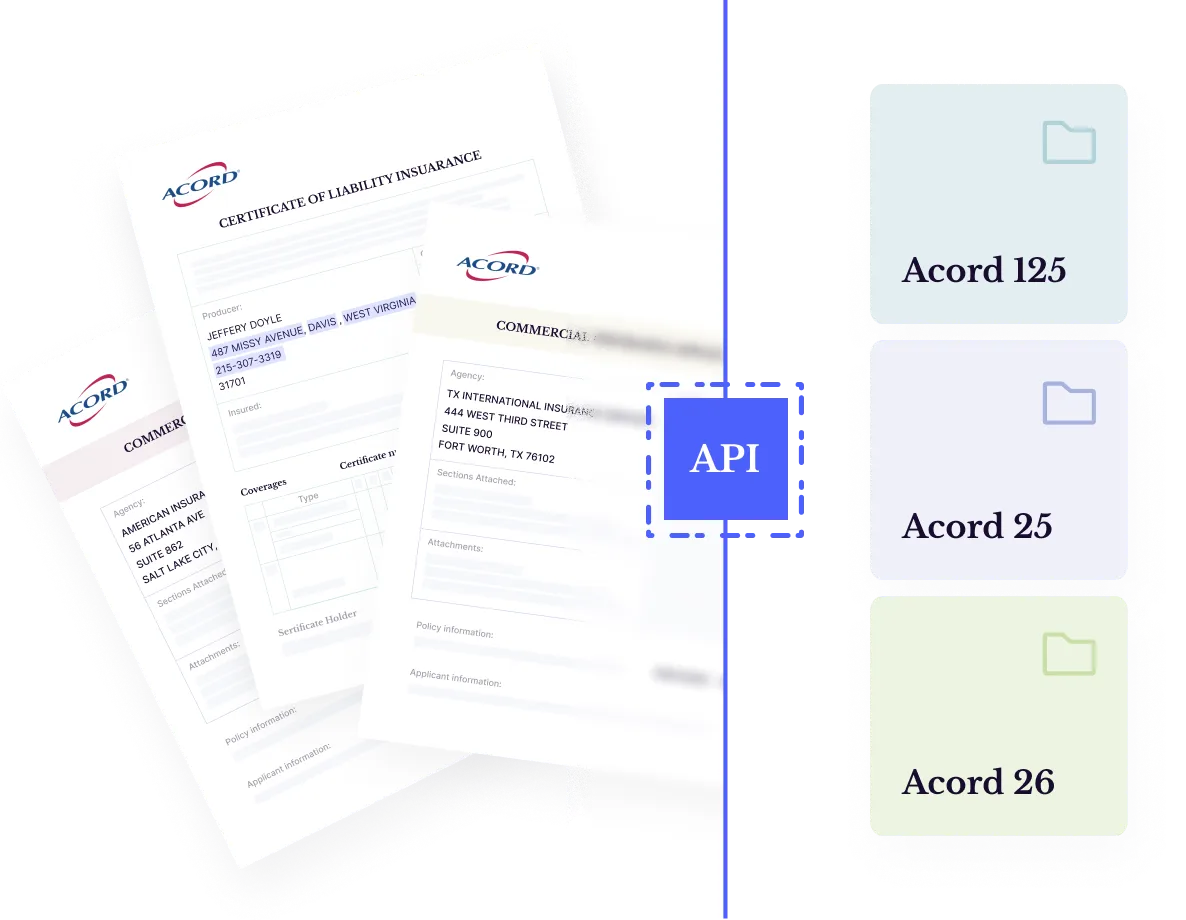 Process Data from different ACORD forms