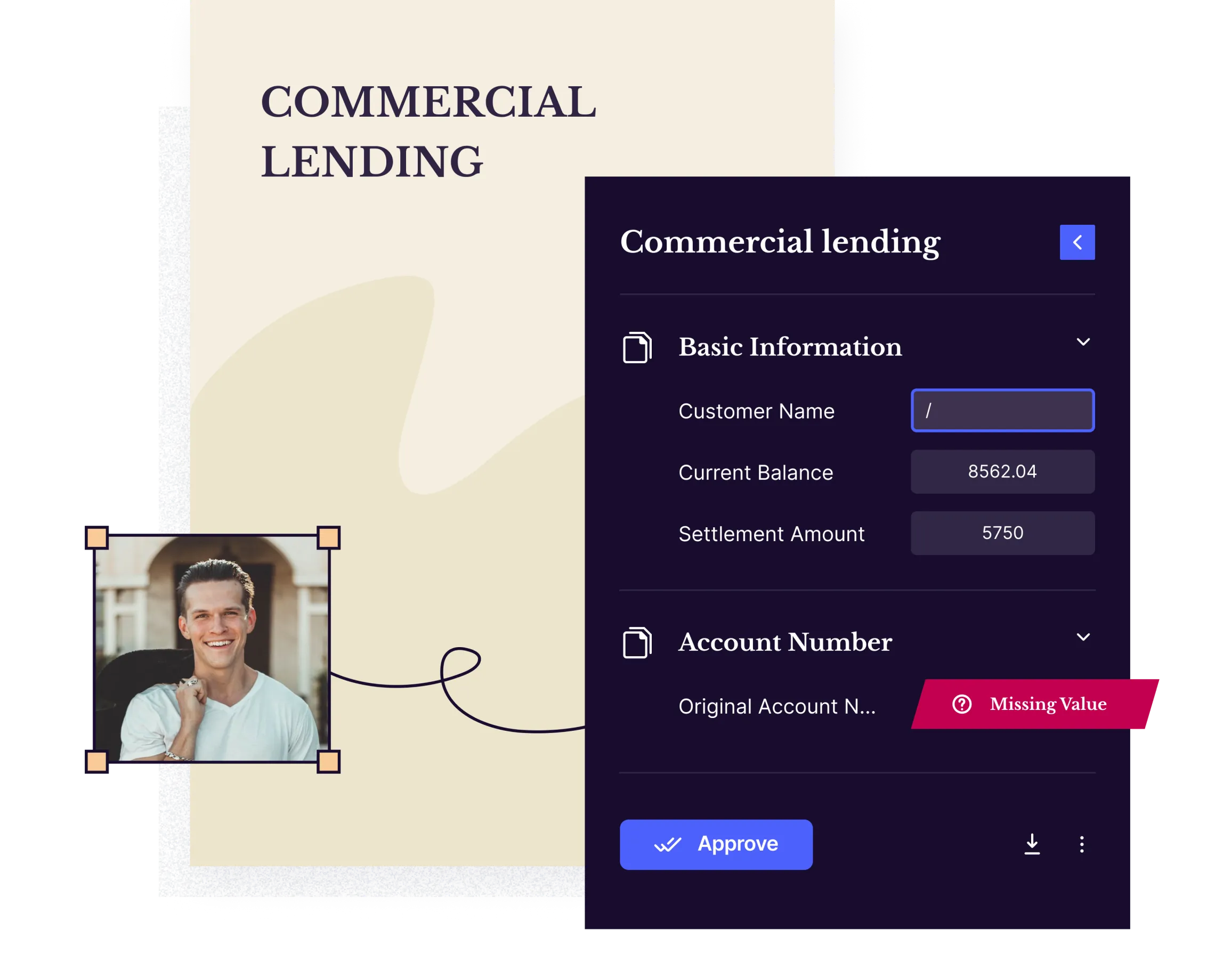 Track missing data from commercial lending applications
