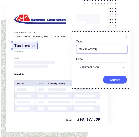 Auto Detect Fields from Tax Invoice