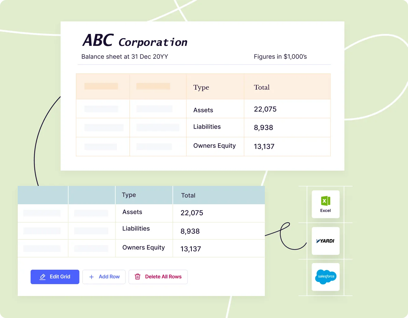 Export statement data to various formats and applications